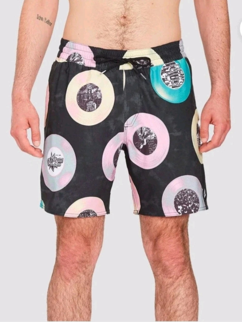 NEW Volcom Black and Pink Swim Trunks Mens Size XL